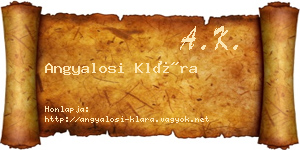 Angyalosi Klára névjegykártya