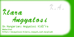 klara angyalosi business card